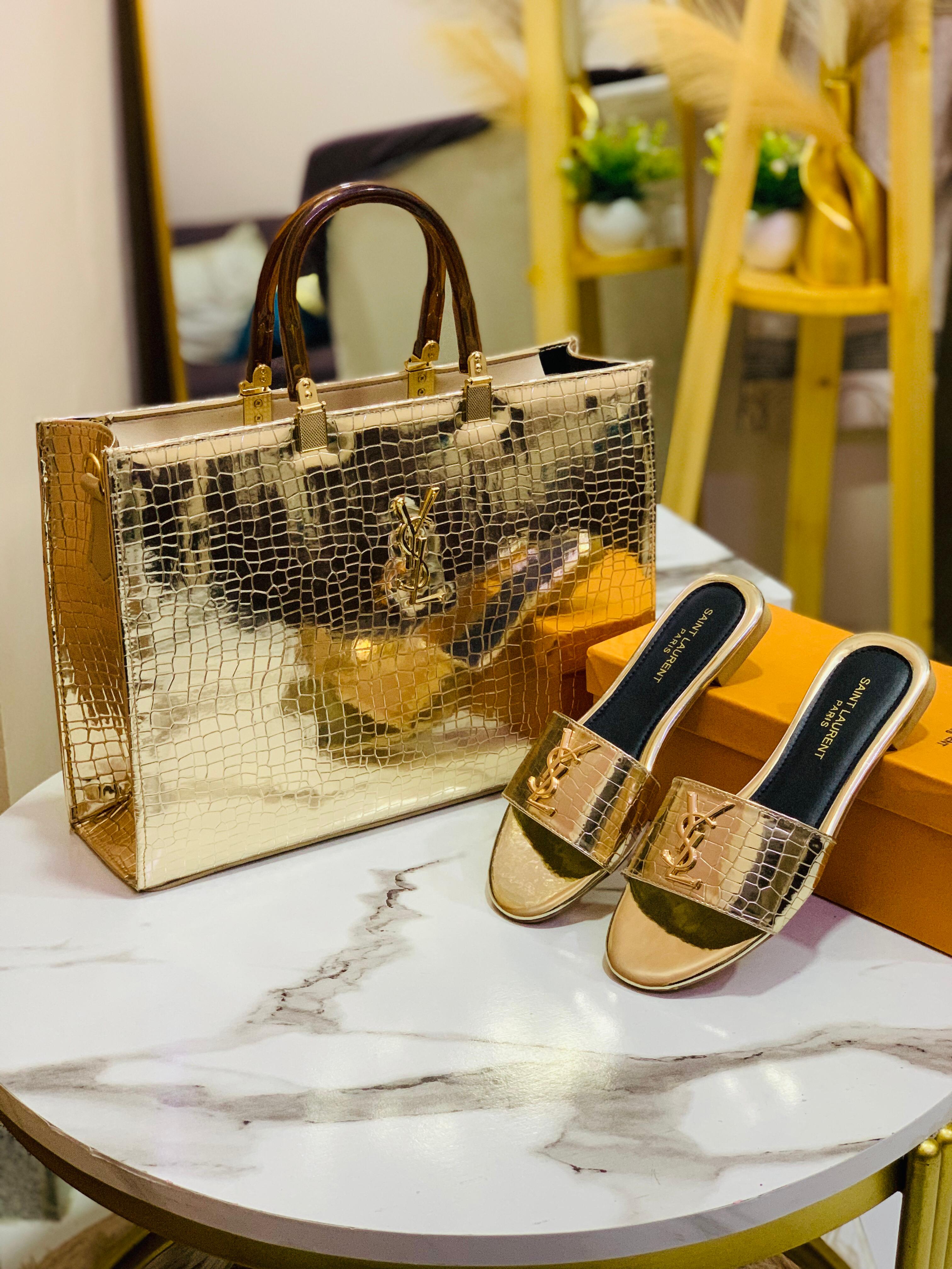 YSL Saint Laurent Slipper + YSL Hand Bag