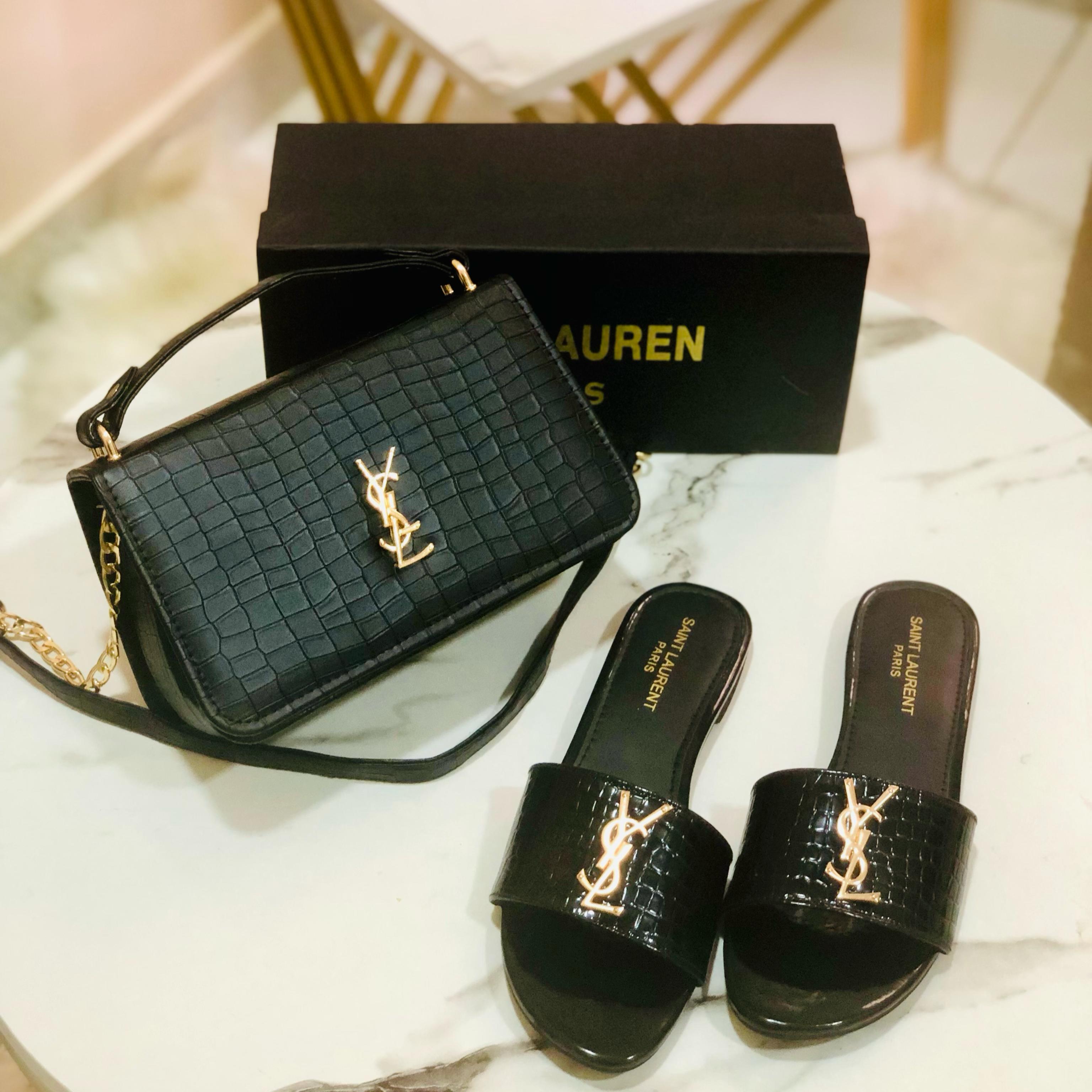 YSL Saint Laurent Slipper + YSL CrossBody Bag