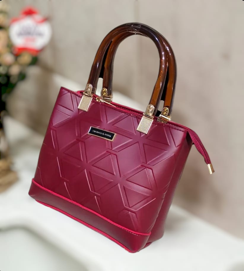 Charles & Keith Acrylic Handle Soft Leather Shoulder Bag for Girls