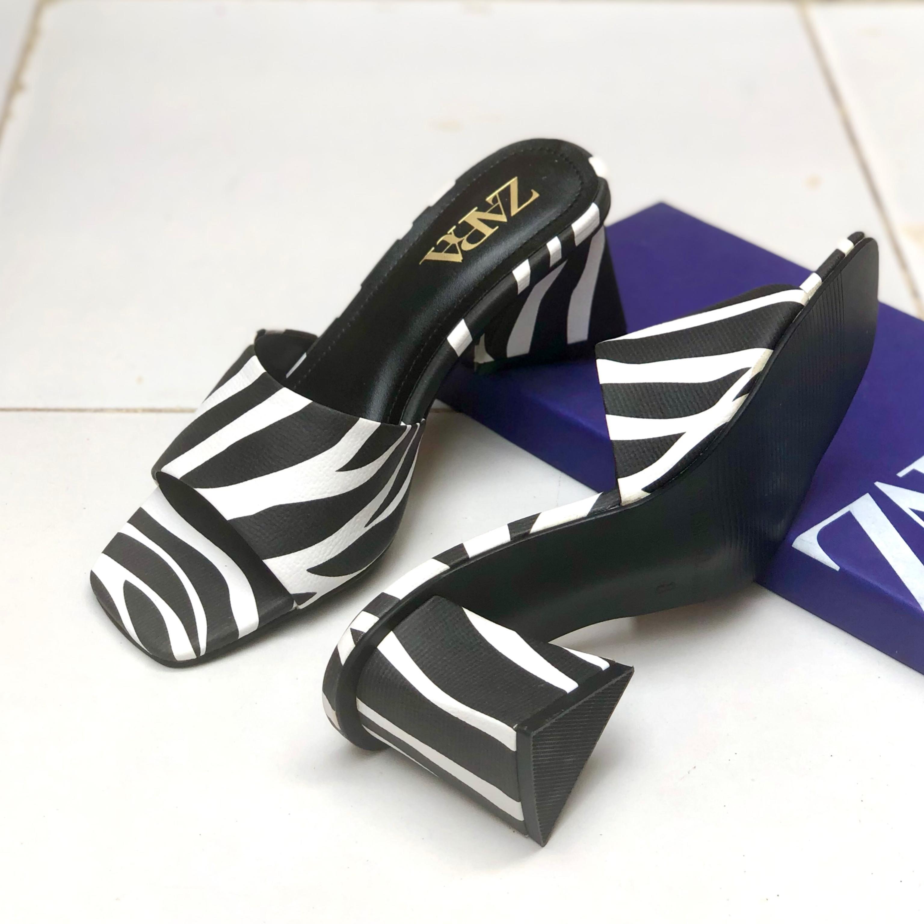 Zara Zebra Triangle Heel
