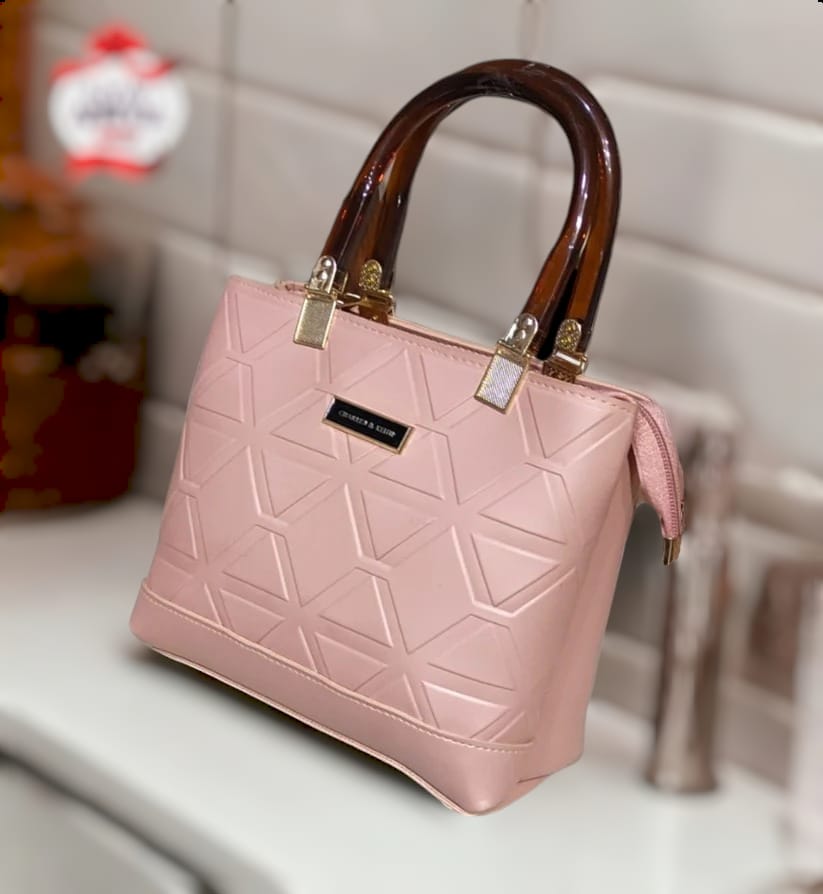 Charles & Keith Acrylic Handle Soft Leather Shoulder Bag for Girls