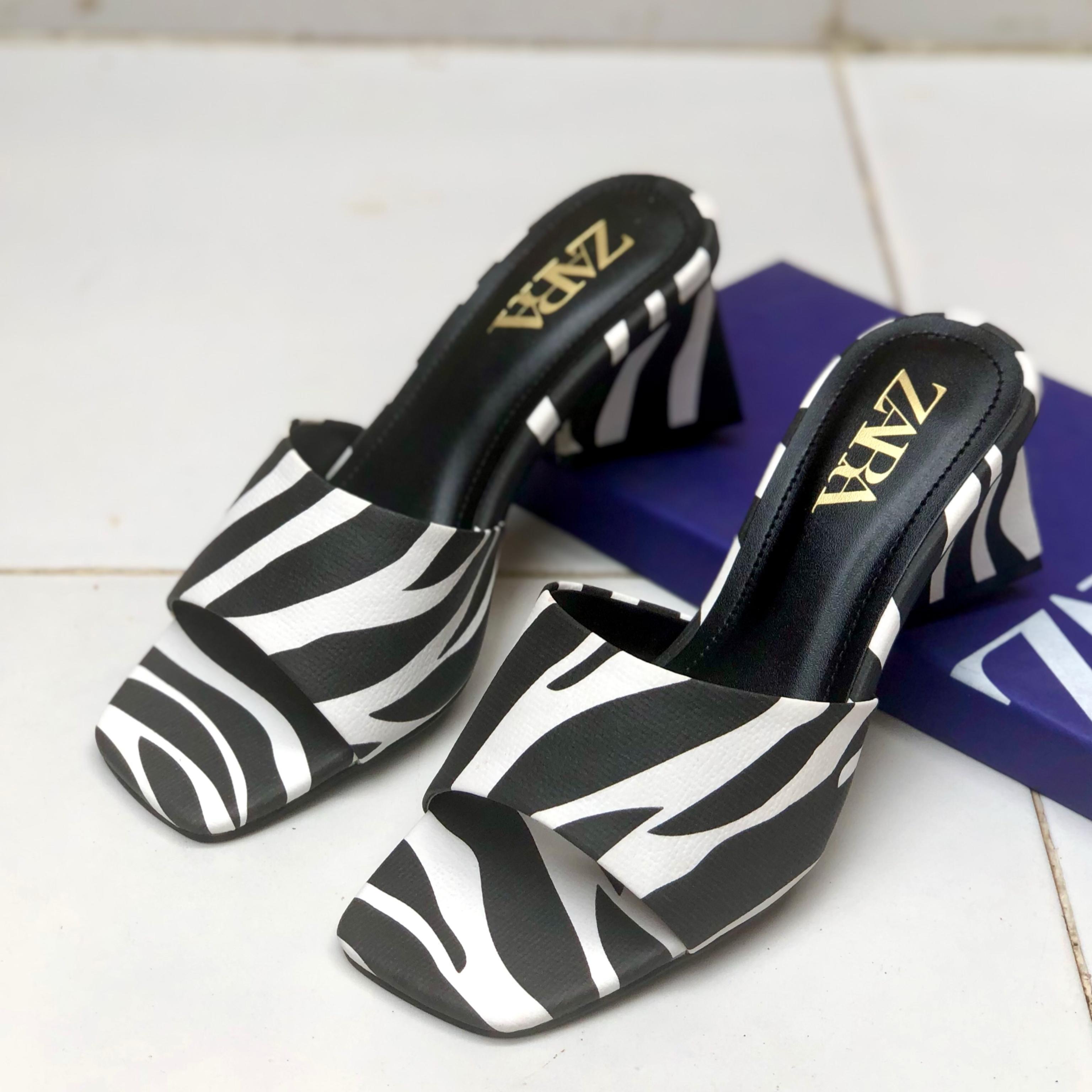 Zara Zebra Triangle Heel
