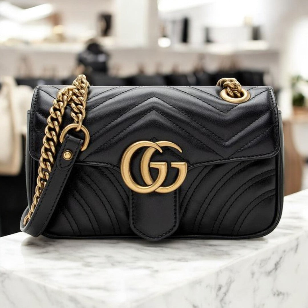 GUCCI Marmont crossbody bag - BLACK