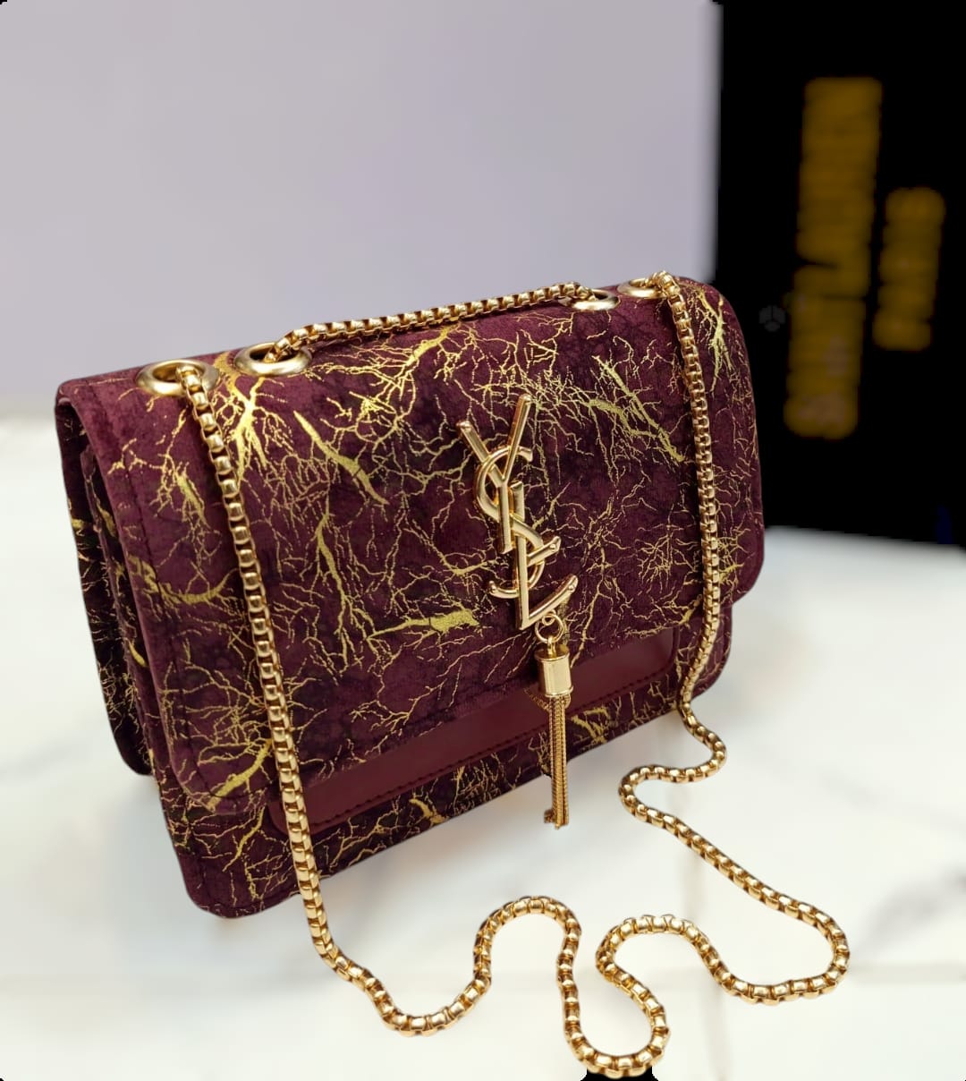 High Quality YSL Stylish Cross Body Bag with Beautiful Chain