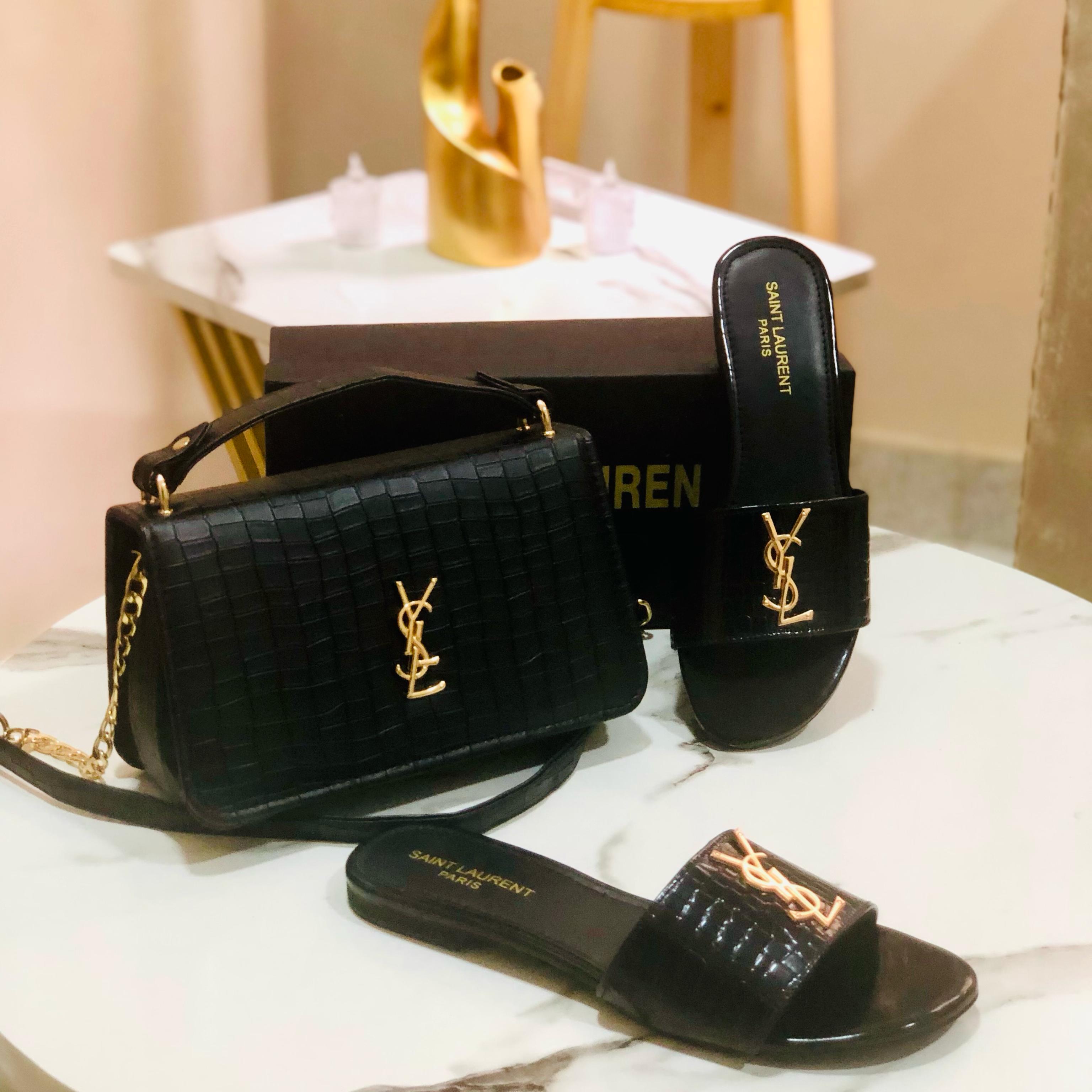 YSL Saint Laurent Slipper + YSL CrossBody Bag